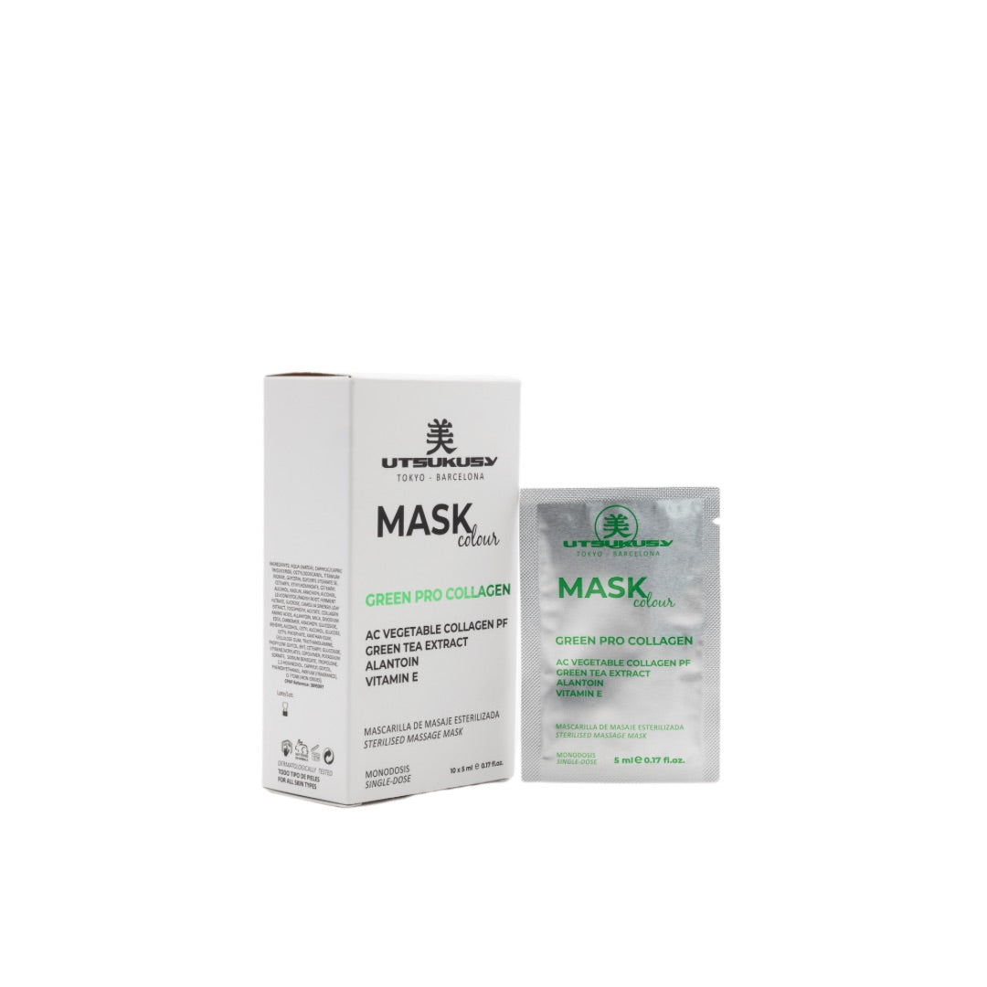 MASK COLOR. GREEN PRO COLLAGEN MASK. 1 x 5 ml - Cyprus Utsukusy - Vilna Beauty Cyprus